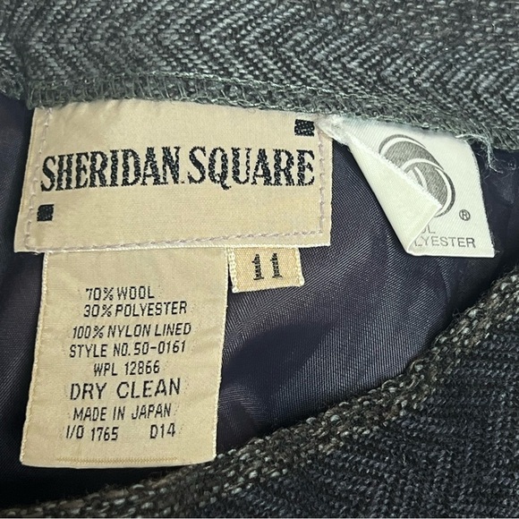 Vintage Sheridan Square Tweed Striped Wool Skirt - Picture 2 of 6